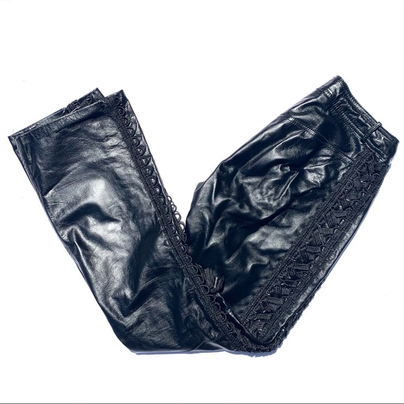 XS | Vintage black Danier leather lace up pants - Picture 1 of 5